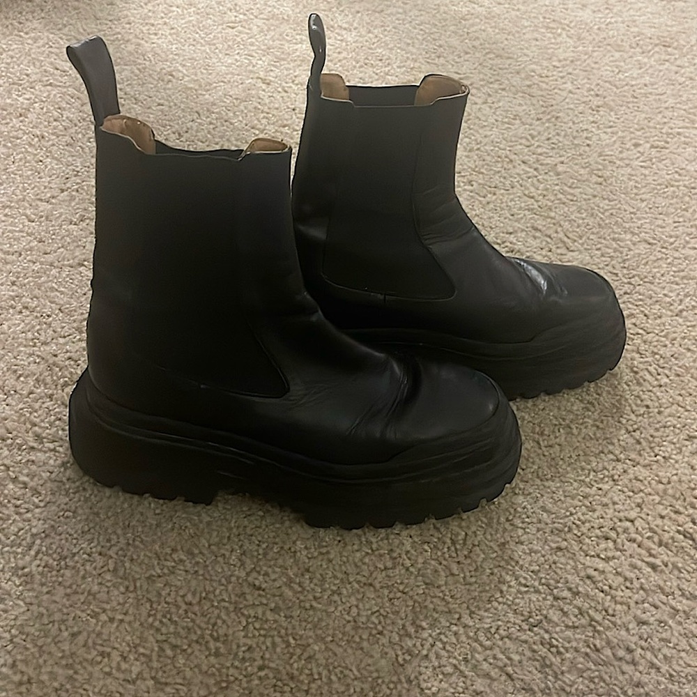 Zara Leather combat boot size 40